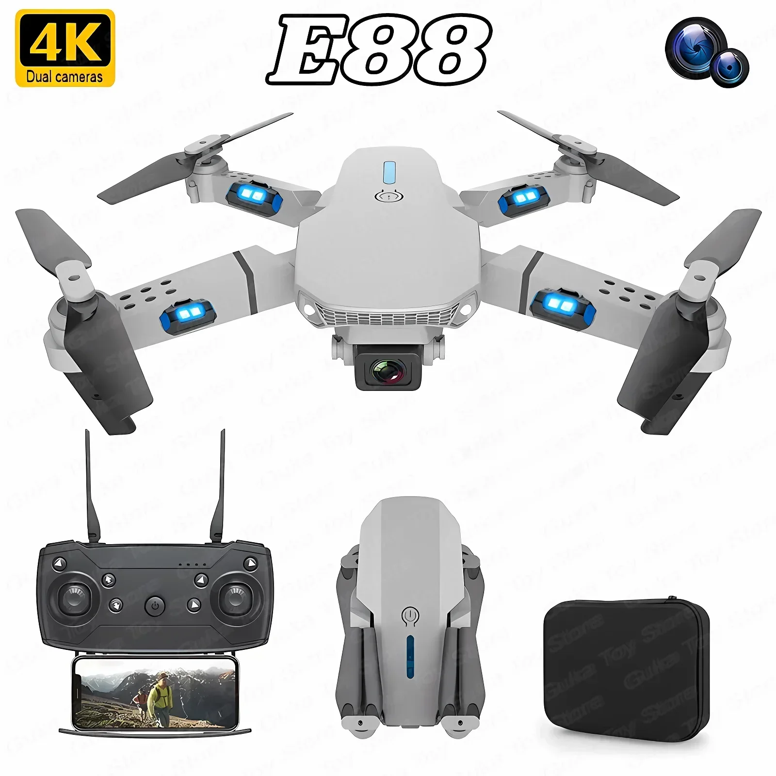 E88 Pro WIFI FPV Drone Geniş A - Rc Helicopter Case incelemesi ve fiyatı